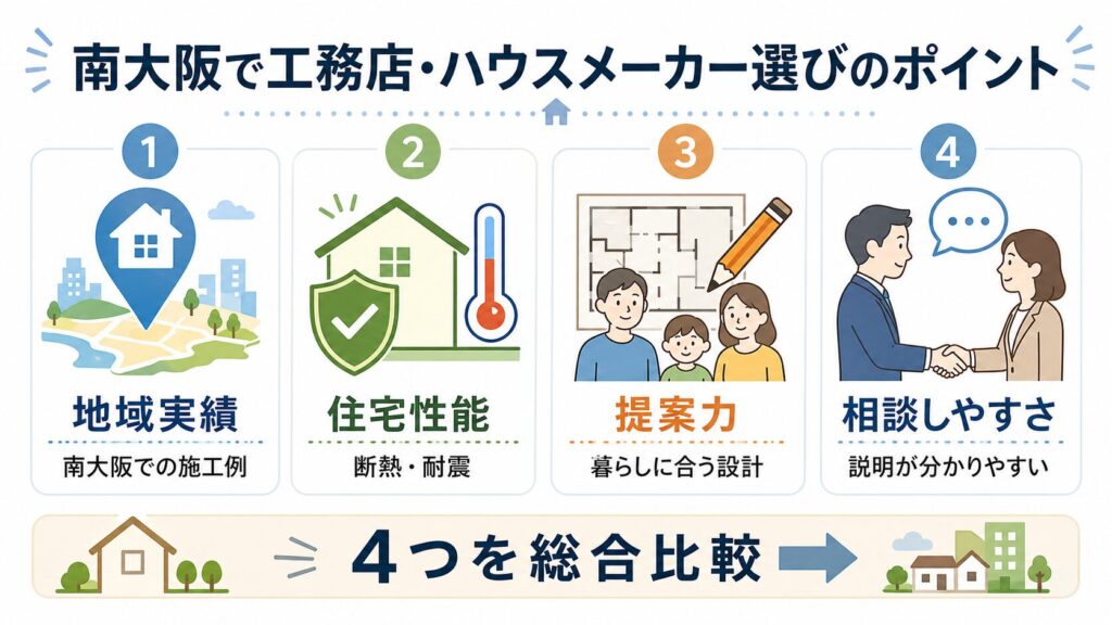 南大阪で工務店やハウスメーカーを選ぶときのポイント