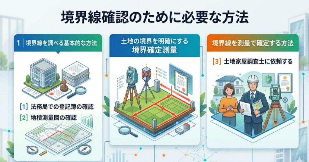 境界線確認のために必要な方法