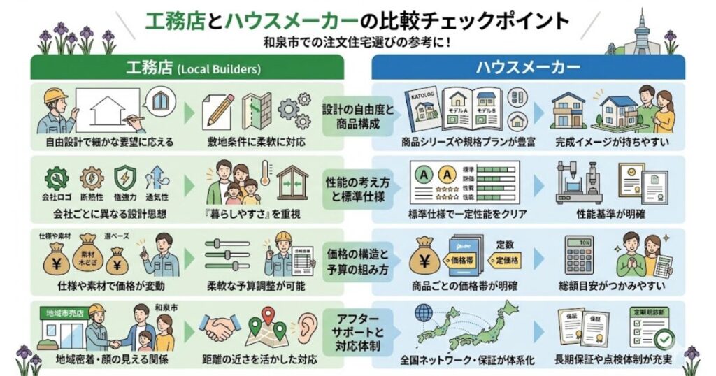 工務店とハウスメーカーの比較チェックポイント