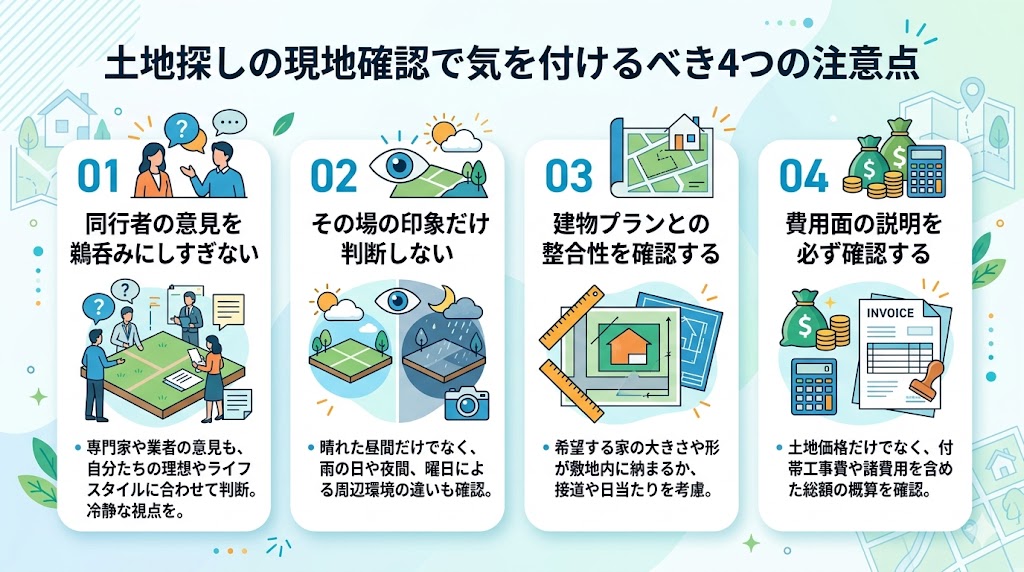 土地探しの現地確認で気を付けるべき4つの注意点