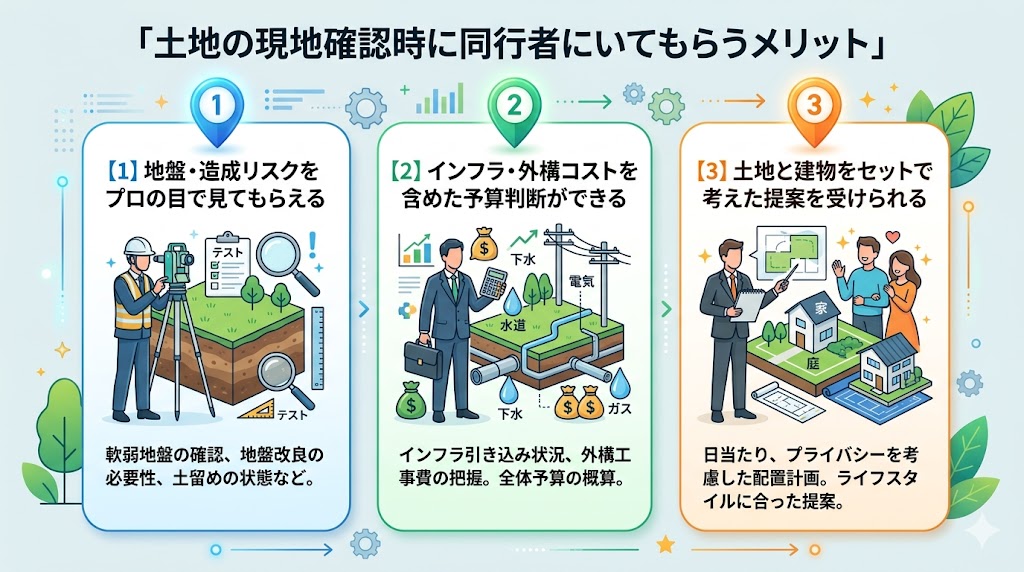 土地の現地確認時に同行者にいてもらうメリット