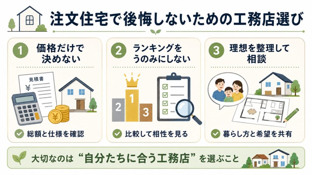 注文住宅で後悔しないための工務店選び