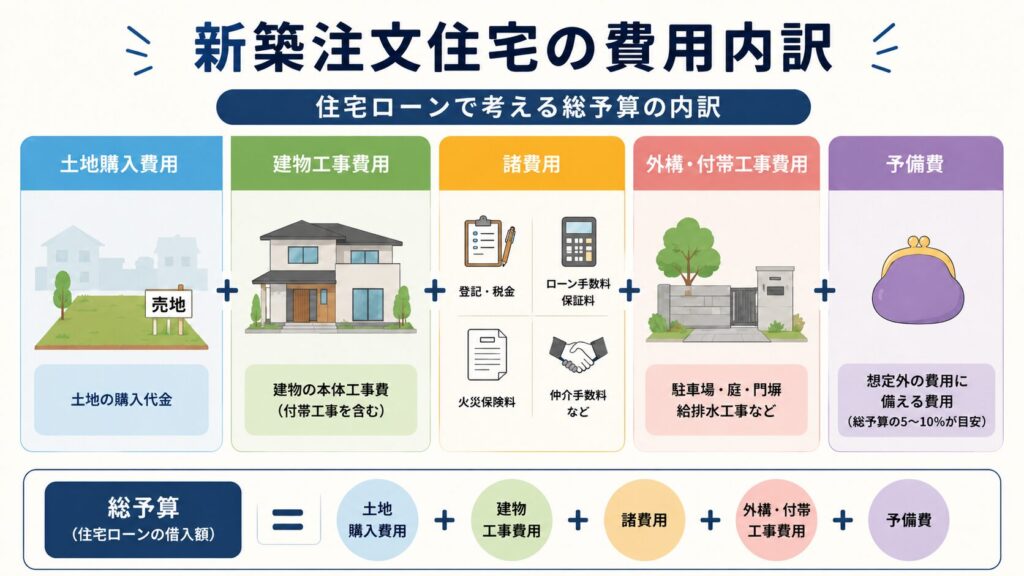 新築注文住宅の費用内訳
