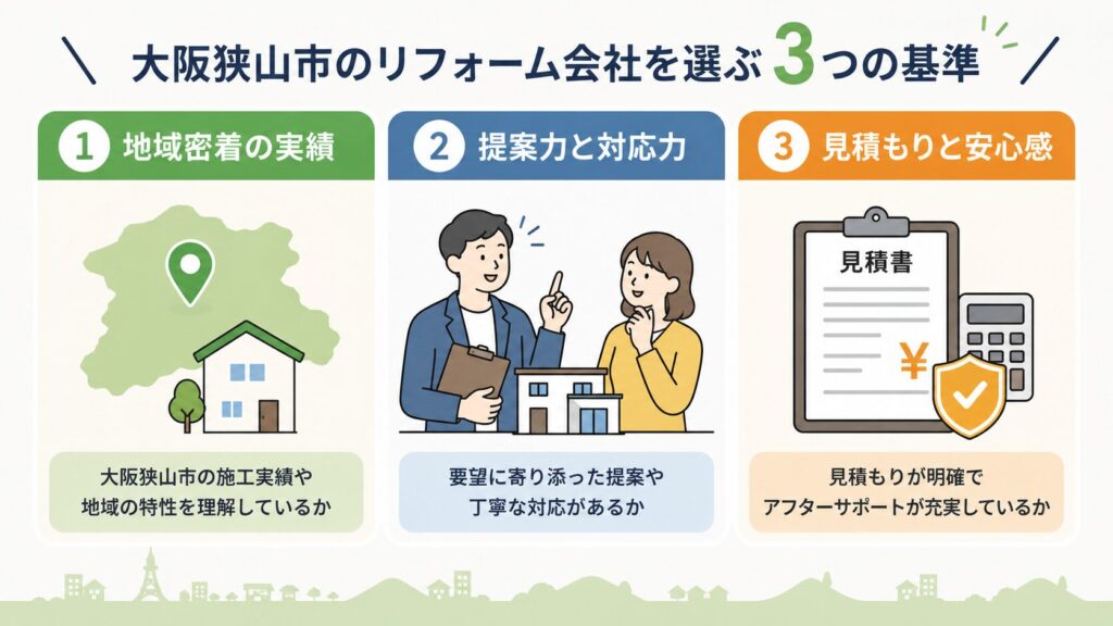 大阪狭山市のリフォーム会社を選ぶ3つの基準